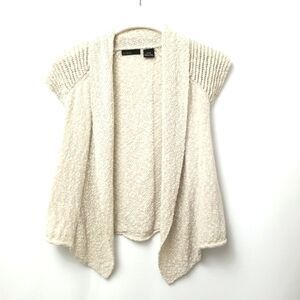 🎁5/25 Press Cardigan Women's Size XS Open Front Knit Sleeveless Cream